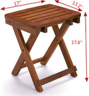 URFORESTIC 100% Natural Bamboo Folding Stool Shower Bench Seat Fully Assembled