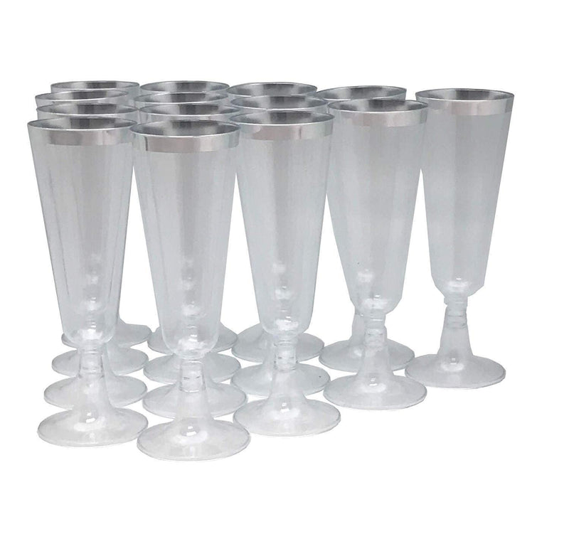 140 pc Plastic Classicware Glass Like Champagne Wedding Parties Toasting Flutes Party Cocktail Cups (Clear) by Oojami