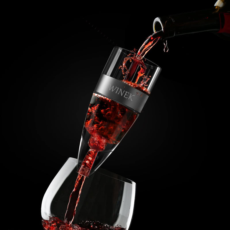 Wine Aerator Decanter With Free Bonus Vacuum Wine Stopper, Wine Aerator Pourer With Stand For Red/White Wine by Newward