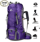 60L Waterproof Lightweight Hiking Backpack with Rain Cover,Outdoor Sport Travel Daypack for Climbing Camping Touring