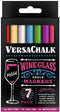 VersaChalk Washable Wine Glass Markers- 7 Vibrant Erasable Colors to Write on Party Cups, Drink Glasses, Beer Mugs, Clear Plastic Jars, Windows, and Mirrors