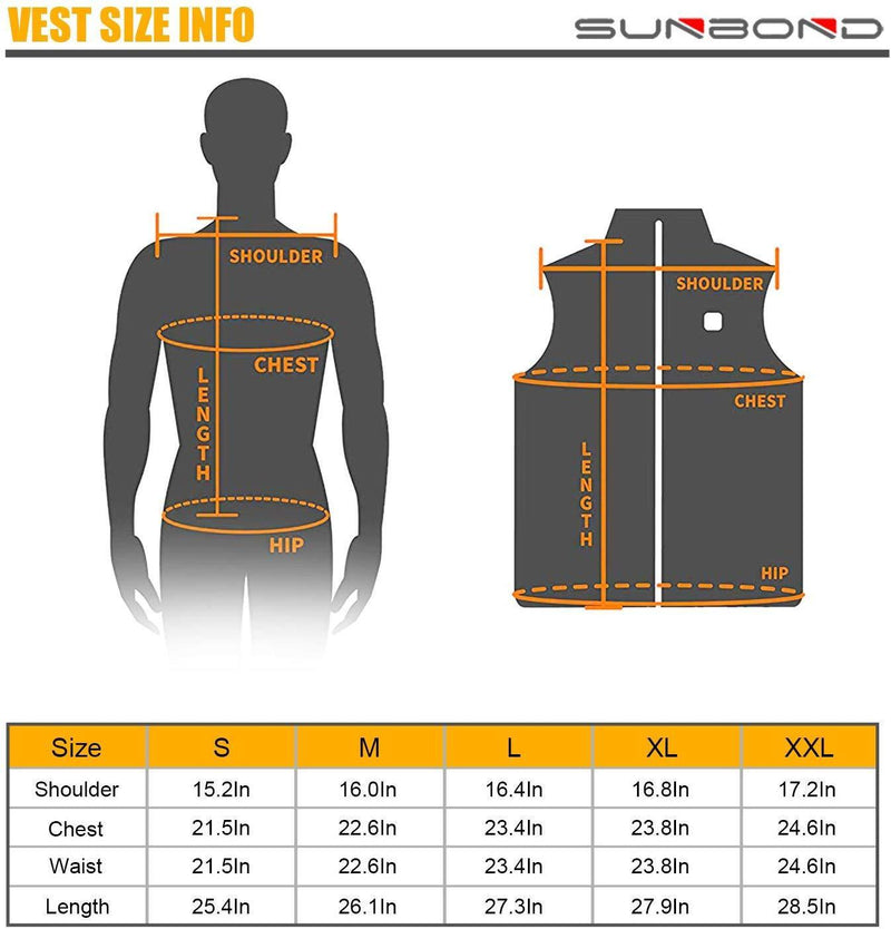 Sunbond Heated Vest Electric Warm Vest, Outdoor Heating Clothing Heated Vest for Men with 5V 7500mAh Battery Pack (L)