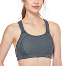 SYROKAN Women's Front Adjustable Lightly Padded Wirefree Racerback High Impact Sports Bra