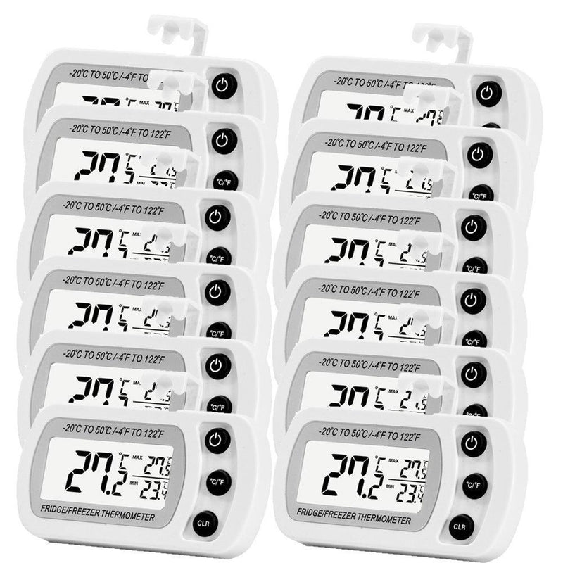 2 Pack Digital Refrigerator Freezer Thermometer,Max/Min Record Function with Large LCD Display