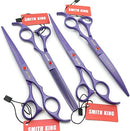 Elfirly 7.0in Professional Pet Grooming Scissors Set,Straight & Thinning & Curved Scissors 4pcs Set for Dog Grooming