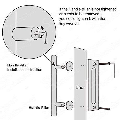 SMARTSTANDARD 12" Flush Set Stainless Steel Pull Door Hardware Handle