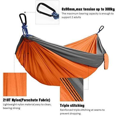 Kootek Camping Hammock Double & Single Portable Hammocks with 2 Tree Straps, Lightweight Nylon Parachute Hammocks for Backpacking, Travel, Beach, Backyard, Patio, Hiking