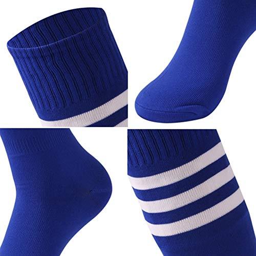 saounisi Unisex Tube Socks Stripe,2 Pairs Knee High Football Soccer Volleyball Baseball Cheerleading Team Socks