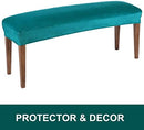 smiry Velvet Dining Room Bench Covers - Soft Stretch Spandex Upholstered Bench Slipcover Removable Washable Bench Seat Protector for Living Room, Kitchen, Bedroom (Peacock Green)