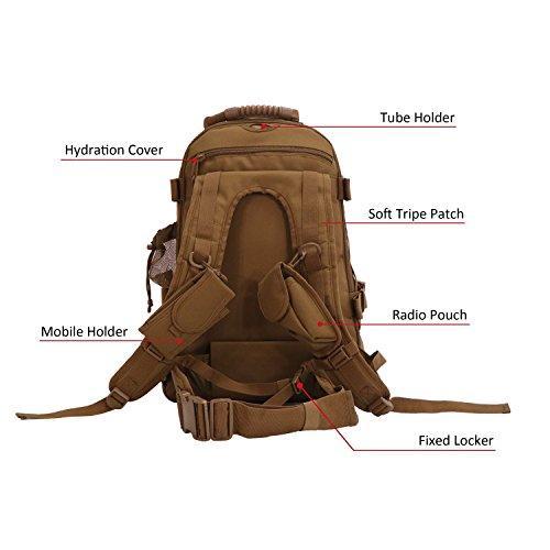 Outdoor 3 Day Expandable 40-64L Backpack Military Tactical Hiking Bug Out Bag