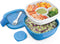 Bentgo Salad BPA-Free Lunch Container with Large 54-oz Salad Bowl, 3-Compartment Bento-Style Tray for Salad Toppings and Snacks, 3-oz Sauce Container for Dressings, and Built-In Reusable Fork (Blue)