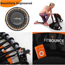 FIT BOUNCE PRO II Bungee Rebounder | Half Folding, Silent& Beautifully Engineered Professional Mini Trampoline for Adults & Kids | Includes DVD, Storage Bag & BounceCounter| Free Online Video Workouts