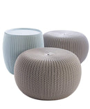 Keter 232044 Urban Knit Pouf Set, Brown/Taupe