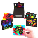 Jar Melo Scratch Art Notes; 130 Sheets; with 2 Wooden Styluses; Rainbow Mini Notes; 4 Kinds of pattens as Backgrounds; Scratch Magic NotesNotes; Scratch Magic Notes