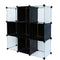 C&AHOME 8 Cube Storage Organizer Toy Rack Cabinet Wardrobe DIY Black Closet with White Doors