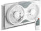 BOVADO USA Twin Window Cooling Fan with Remote Control - Electronically Reversible – Includes Bug Screen & Fabric Cover – Locking Extenders to fit Large Windows (Min. 23.5” Max. 37”) by Comfort Zone