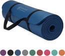 Gaiam Essentials Thick Yoga Mat Fitness & Exercise Mat with Easy-Cinch Yoga Mat Carrier Strap (72"L x 24"W x 2/5 Inch Thick)