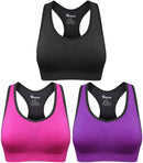 BAOMOSI Women's Seamless Racerback Sports Bra High Impact Support Yoga Gym Workout Fitness