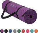 Gaiam Essentials Thick Yoga Mat Fitness & Exercise Mat with Easy-Cinch Yoga Mat Carrier Strap (72"L x 24"W x 2/5 Inch Thick)