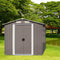 Outdoor Storage Shed 6 x 4 Feet Utility Tool Shed Garden Vents kit with Waterproof Garage Galvanized Steel Parts with Grey Sliding Grey Doors