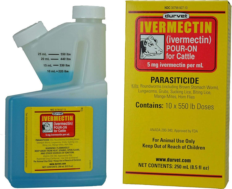 Durvet Ivermectin Pour On Dewormer 250mL