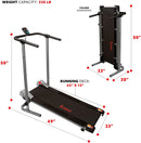 Sunny Health & Fitness SF-T1407M Manual Walking Treadmill, Gray