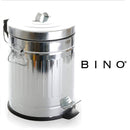 BINO Stainless Steel 1.3 Gallon / 5 Liter Round Oscar Step Trash Can, Matte White