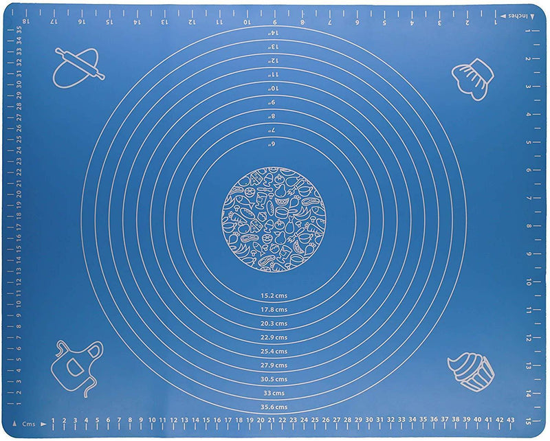 Silicone All-Purpose Baking Mat with Measurements | Non-Stick Pasty Mat for rolling dough | BPA-Free | Heat Resistant | Easy To Clean | Large Size (20” x 16”)