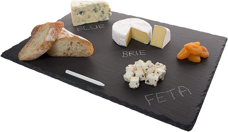 4 Sizes to Choose:  Large Stone Age Slate cheese boards (12"x16" Serving Platter) with Soap Stone Chalk