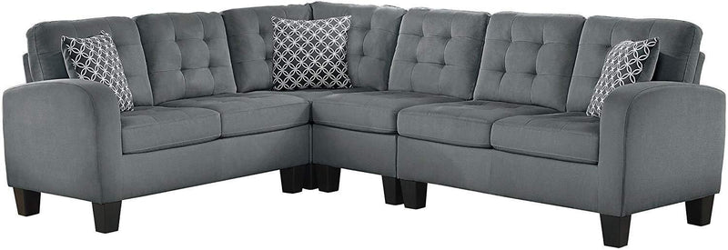 Homelegance Sinclair 84" x 107" Fabric Sectional Sofa, Gray