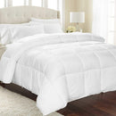 Equinox All-Season White Quilted Comforter - Goose Down Alternative Queen Comforter - Duvet Insert Set - Machine Washable - Hypoallergenic - Plush Microfiber Fill (350 GSM)