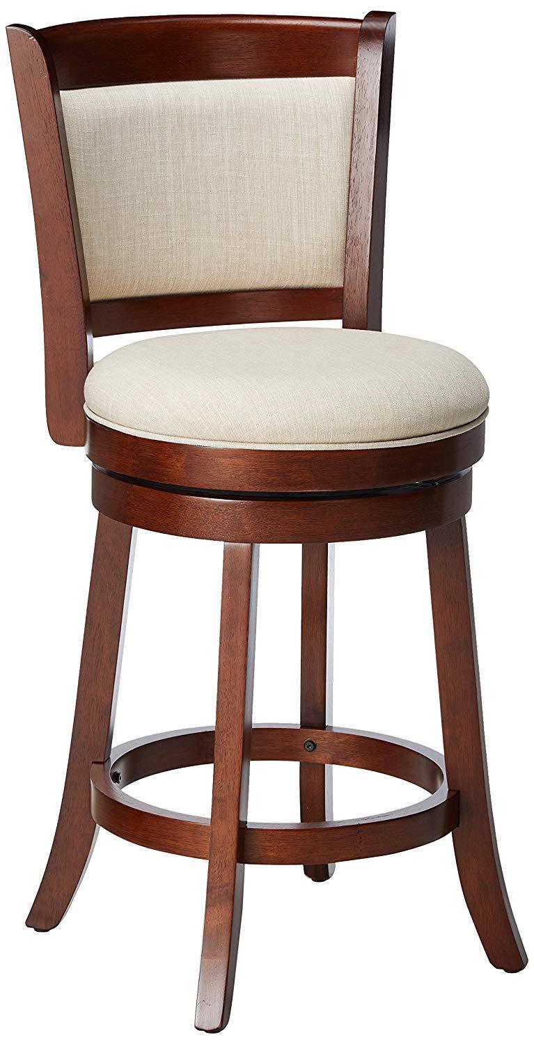 Great Deal Furniture Davis Fabric Swivel Backed Counter Stool