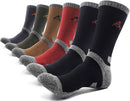 PEACE OF FOOT Hiking Socks boot socks For Mens 6(5+1) Pairs Multi Sports Trekking Climbing Camping working Crew Socks