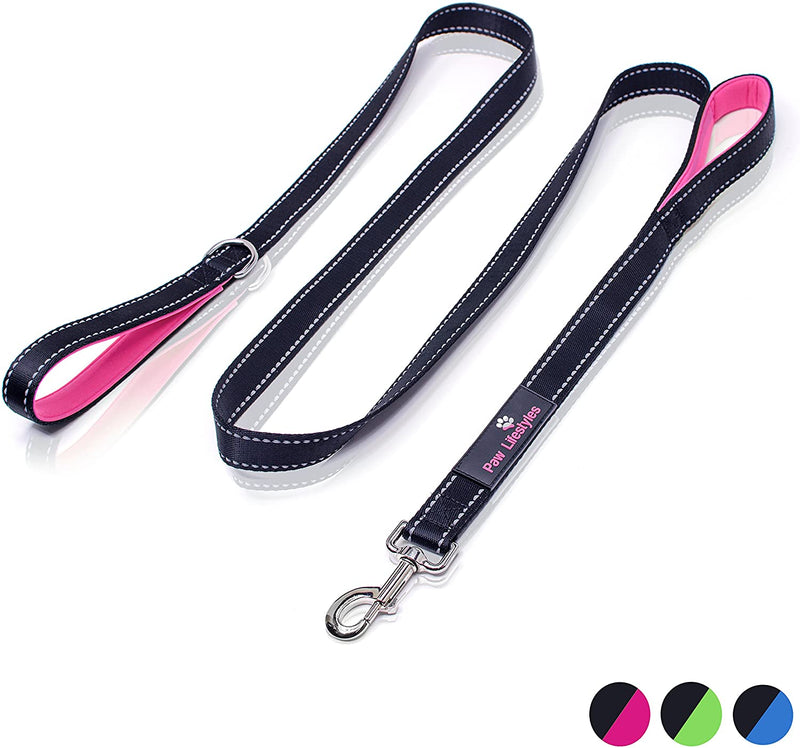 Paw Lifestyles Heavy Duty Dog Leash - 2 Handles - Padded Traffic Handle for Extra Control, 7ft Long - Perfect Leashes for Medium to Large Dogs