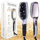 PROFESSIONAL Hair Straightening Ceramic Brush - Straightening Styler Brush - 4mod.