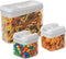 5 pc. Set Clear Food Containers w Airtight Lids Canisters for Kitchen & Pantry Storages - Storage for Cereal, Flour, Cooking - BPA-Free Plastic White Lid by Guru Products