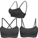 AKAMC Women's Removable Padded Sports Bras Medium Support Workout Yoga Bra 3 Pack