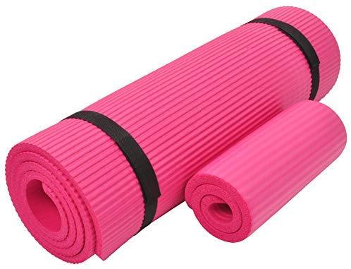 BalanceFrom GoYoga+ All-Purpose 1/2-Inch Extra Thick High Density Anti-Tear Exercise Yoga Mat and Knee Pad with Carrying Strap