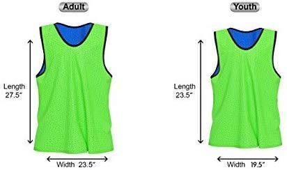 Unlimited Potential Nylon Mesh Scrimmage Team Practice Vests Pinnies Jerseys Bibs for Children Youth Sports Basketball, Soccer, Football, Volleyball (Pack of 12)