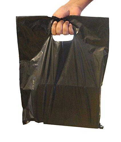 100 Extra Durable 2.5mil 12x15 Clear Merchandise bags Die Cut Handle-Semi-Glossy finish-Anti-Stretch. For Retail store plastic bags, Party favors, Handouts and more by Best Choice (Clear)