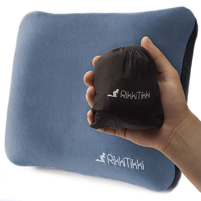 RikkiTikki Inflatable Camping Pillow - Hiking Pillow Ultralight - Backpacking Pillow Lightweight - Camp Pillow Compressible - Blow Up Camping Pillow