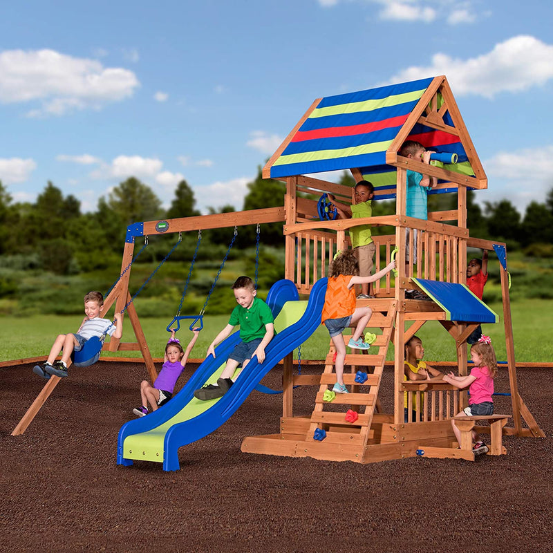 Backyard Discovery Beach Front Wooden Swing Set