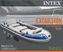 Intex Excursion 5, 5-Person Inflatable Boat Set with Aluminum Oars and High Output Air Pump (Latest Model)