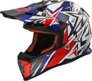 LS2 Helmets Motorcycle & Powersports Helmet's Off-Road Fast Mini V2 (Strong Red Blue, Medium)