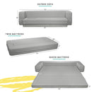 Milliard Daybed Sofa Couch Queen to Twin Folding Mattress 3-in-1