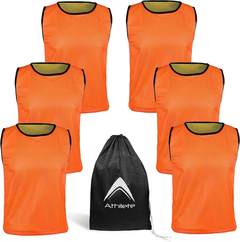 Athllete Reversible Mesh Pack of 6 Basketball Jerseys Lacrosse Top Tank Adult Teen Youth Kids Team Sports Scrimmage Vest