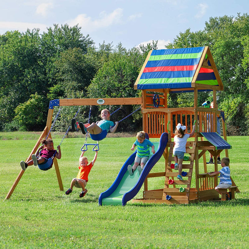 Backyard Discovery Beach Front Wooden Swing Set