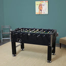 Sunnydaze Foosball Table - 55-Inch Recreational Game - Chrome Plated Steel Rods - 2 Durable Drink Holders - 4 Sturdy Leg Levelers for Competitive Football Gaming - Sports Arcade Soccer for Game Room