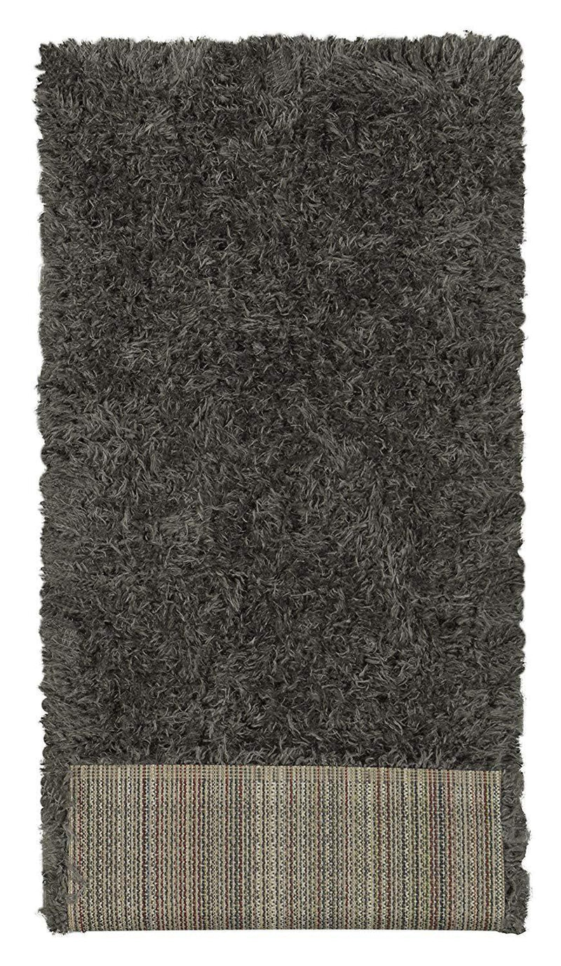 Ottomanson Flokati Collection Faux Sheepskin Shag Runner Rug, 2'X5', Dark Grey