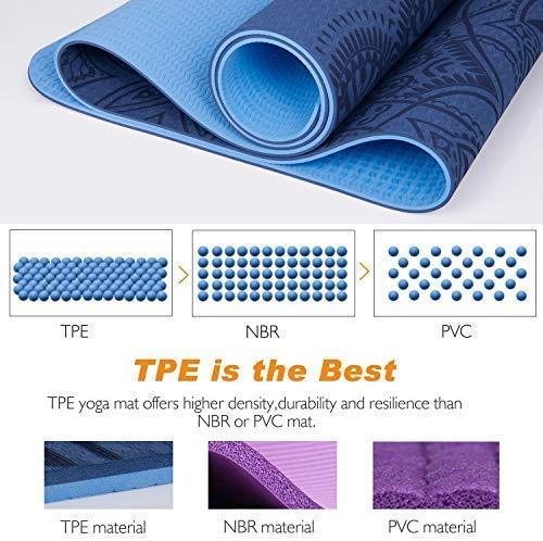 TOPLUS Yoga Mat - Classic 1/4 inch Pro Yoga Mat Eco Friendly Non Slip Fitness Exercise Mat with Carrying Strap-Workout Mat for Yoga, Pilates and Floor Exercises